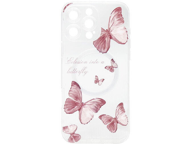 Накладка Butterflies MagSafe iPhone 16 Pro Max clear