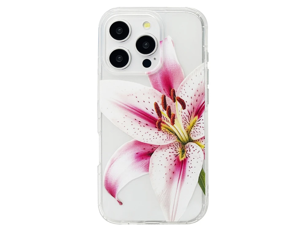 Силікон Clear Lily iPhone 16 Pro white/pink