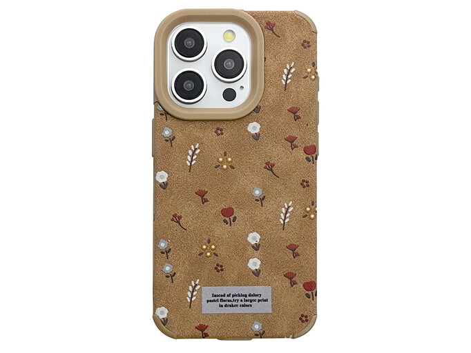 TPU Soft Flowers iPhone 14 Pro Max brown
