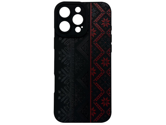 TPU Embroidered Shirt Camera iPhone 16 Pro Max black