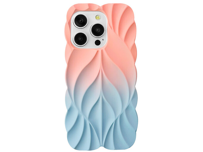 Накладка TPU Leaf iPhone 15 Pro pink/blue