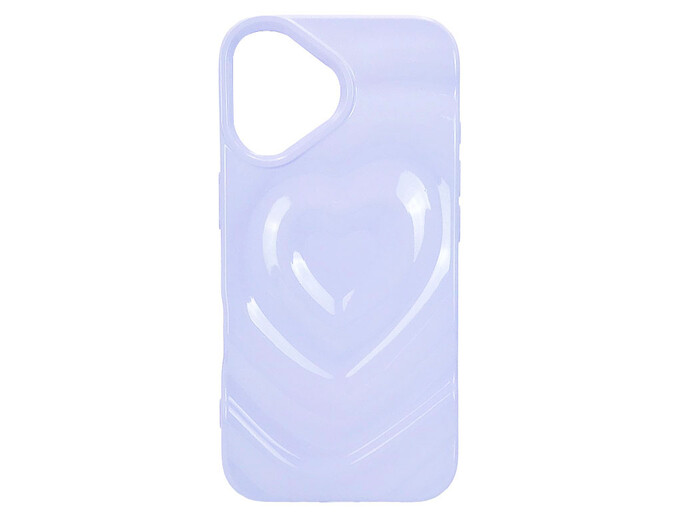 Накладка 3D Heart Glow Case iPhone 16 new lavander