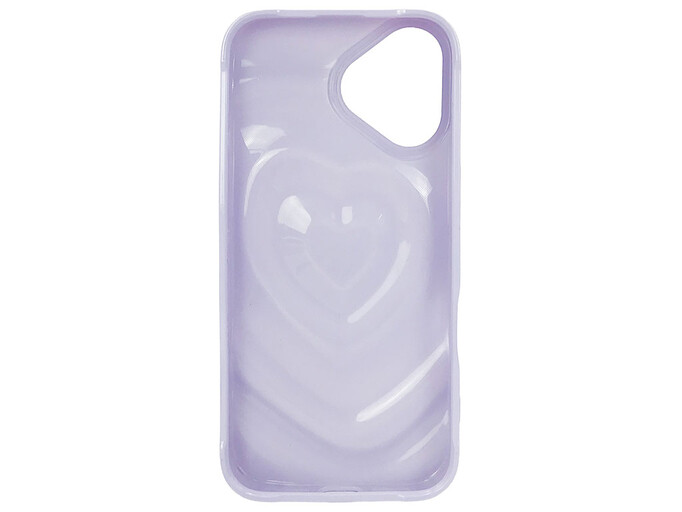 Накладка 3D Heart Glow Case iPhone 16 new lavander