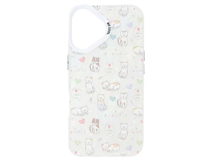 Накладка So Cool Print Glitter Shell iPhone 16 love cat