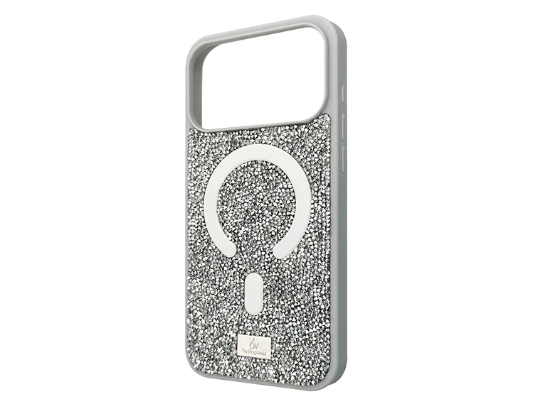 Накладка Bling World Rock MagSafe  iPhone 17 Pro Max silver