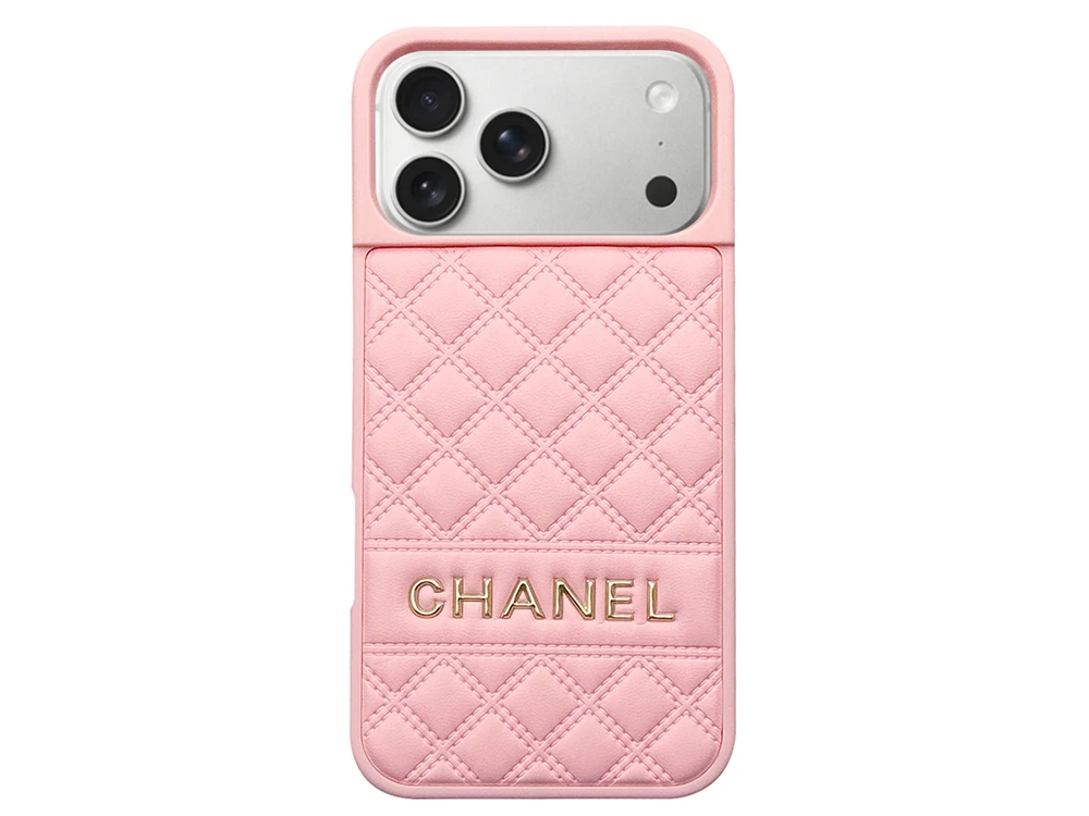 Накладка Leather Puffer iPhone 17 Pro Max pink chanel