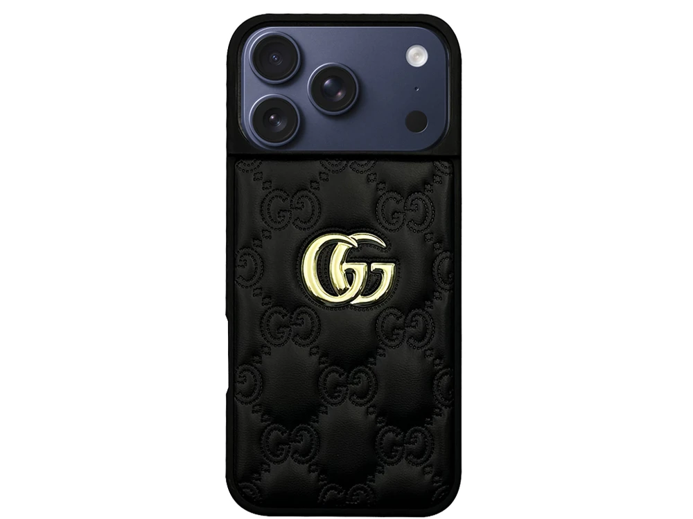 Накладка Leather Puffer iPhone 17 Pro Max black gucci