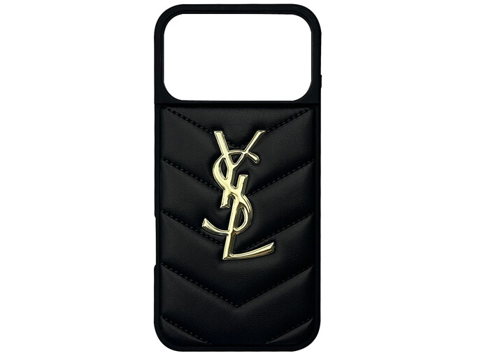 Накладка Leather Puffer iPhone 17 Pro Max YSL black