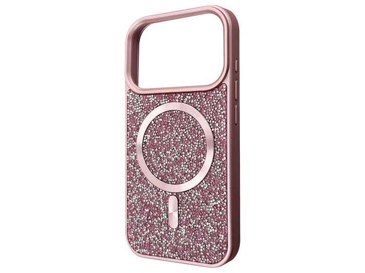 Swarovski Grainy Diamonds MagSafe iPhone 17 Pro Max pink