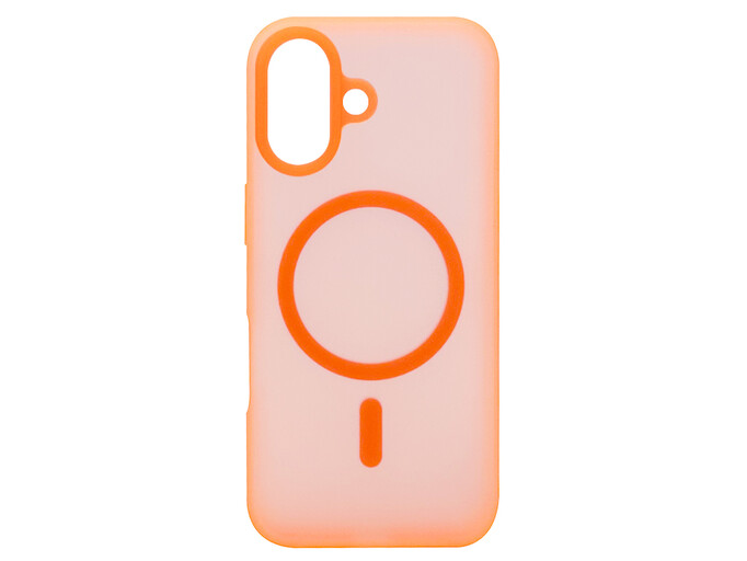 Накладка Silicone Matt MagSafe iPhone 17 neon orange