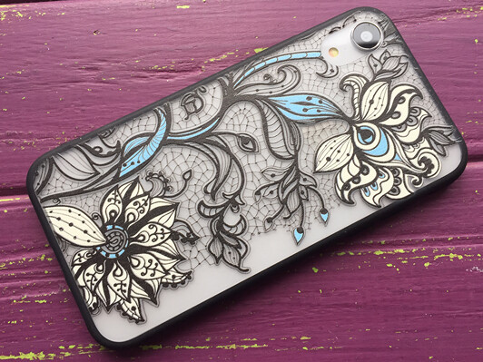 Rock Tatoo iPhone Xr Блакит. квіти