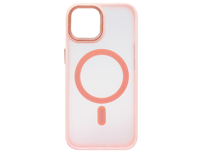 Shadow Matt Metal Buttons Corrugated MagSafe iPhone 15 pink