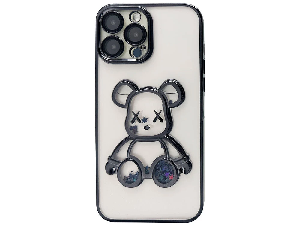 Чохол силікон Shining Aqua Bear iPhone 14 Pro black