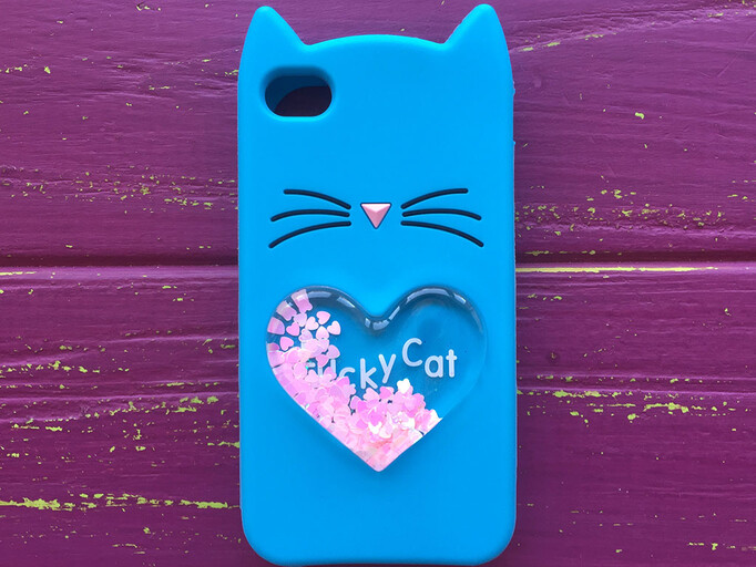 3D КОШКИ Любов iPhone 4 Синий