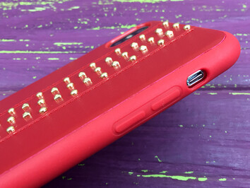 Накладка Leather metal iPhone Xs Max Red