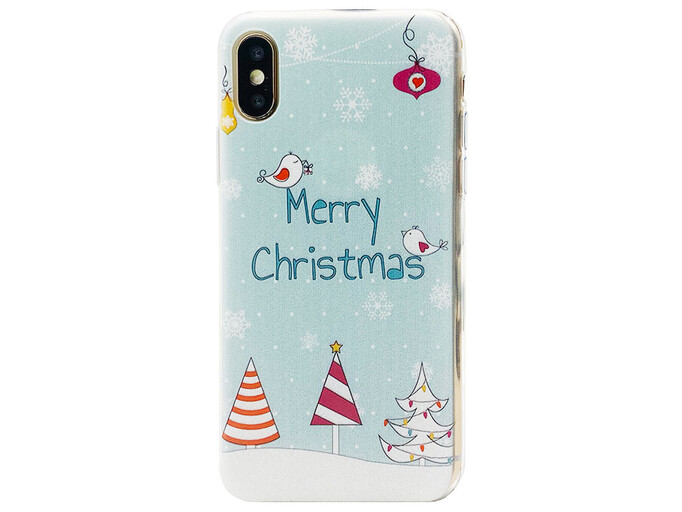 Накладка силікон Print iPhone Xs Max Merry Christmas mint