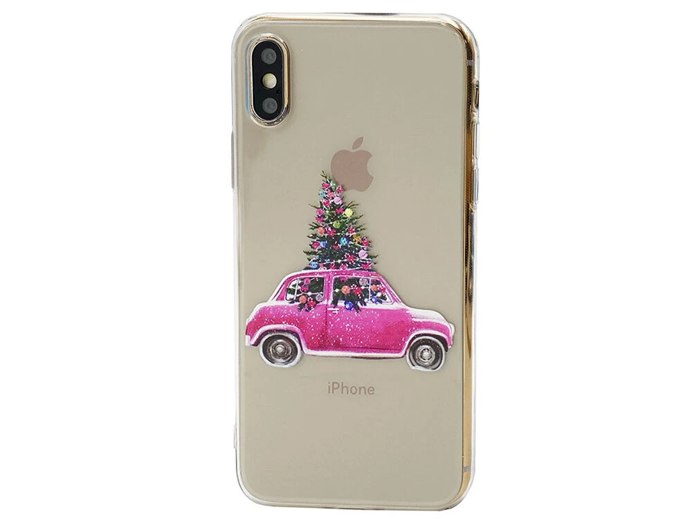 Накладка силікон Print iPhone X/Xs Pink car