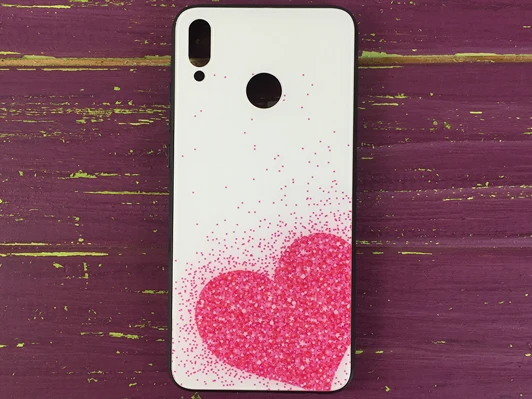 TPU+Glass Honor 8X Pink Heart