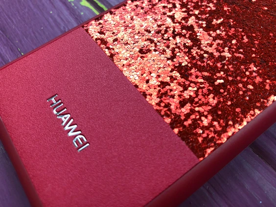 Чехол Кожаный+Сияющий Huawei Y5(18) Красный