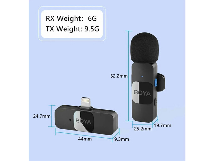 Петличный микрофон Wireles Boya V2 Lightning 2 mic black