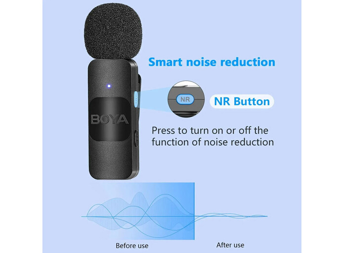 Петличный микрофон Wireles Boya V2 Lightning 2 mic black