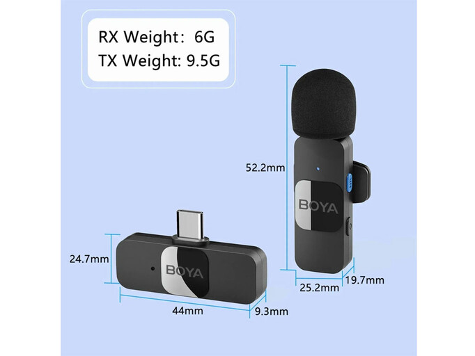 Петличный микрофон Wireles Boya V10 Type-C 1 mic black