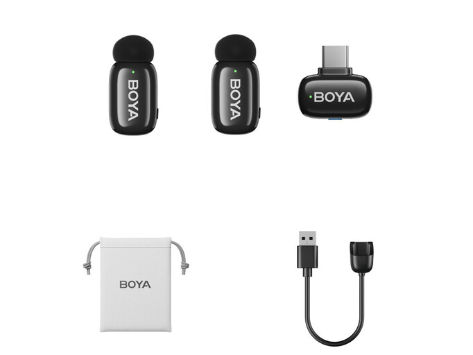 Петличний мікрофон Wireless Boya Mini-23 Type-C 2 mic black