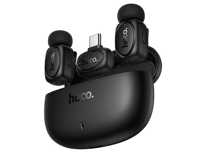 Петличний мікрофон Wireles Hoco L19 Type-C/Lighting black