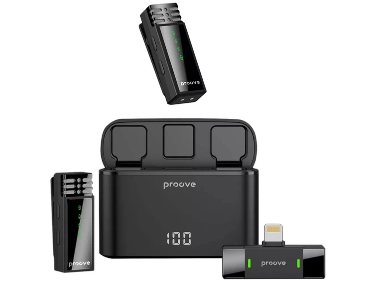 Петличний мікрофон Wireles Proove Record Type-C/Lighting black