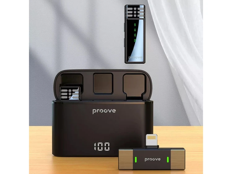 Петличний мікрофон Wireles Proove Record Type-C/Lighting black
