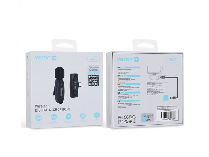 Петличный микрофон Wireles Veron M18-C Type-C черный