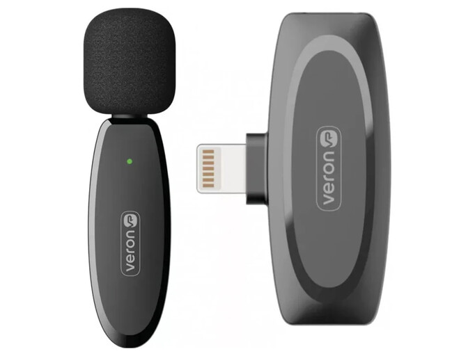 Петличний мікрофон Wireless Veron M18-L Lightning black