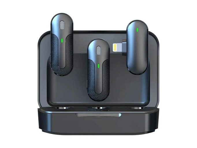 Петличный микрофон Wireles Veron M8-2L Lightning black