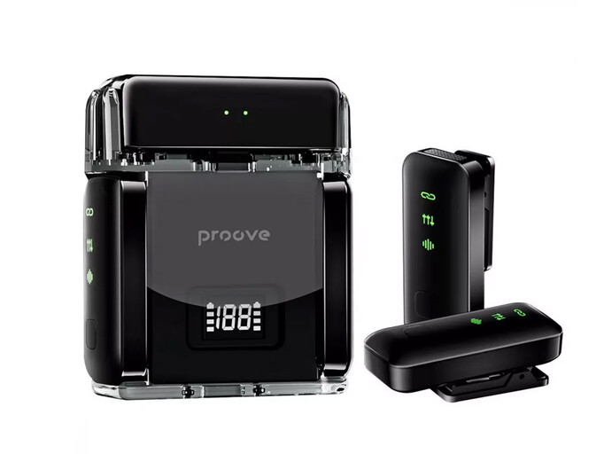 Петличний мікрофон Wireles Proove Live Type-C + Lightning black