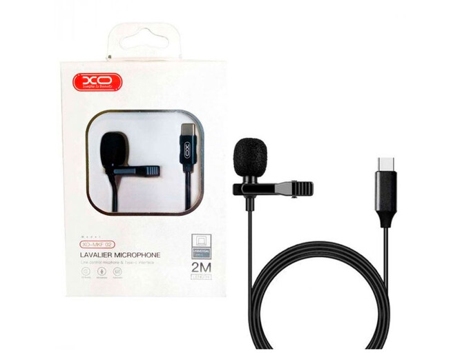 Петличный микрофон XO MKF02 Type-C (2m) black