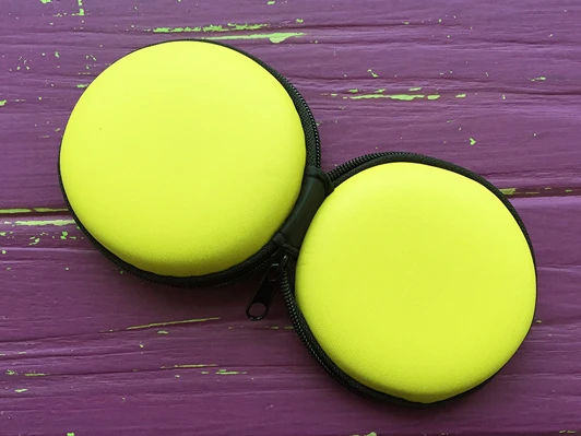 Чехол для наушников круг yellow