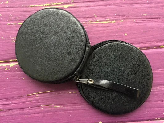 Чехол для наушников к/з круг black