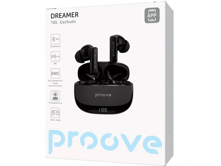 Bluetooth навушники Proove Dreamer TWS with ANC black