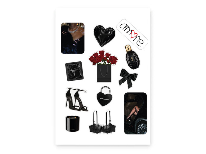 Набор 3D стикеров макси Stix black love