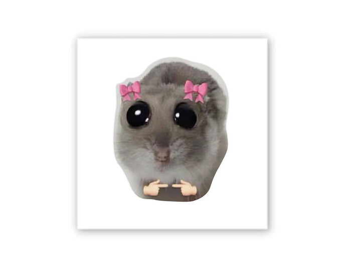 3D стикер Stix милый хомяк бантик