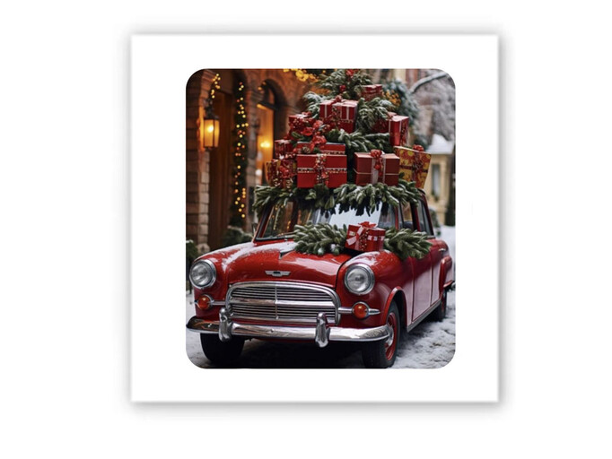 3D стикер Stix Новогодняя машина