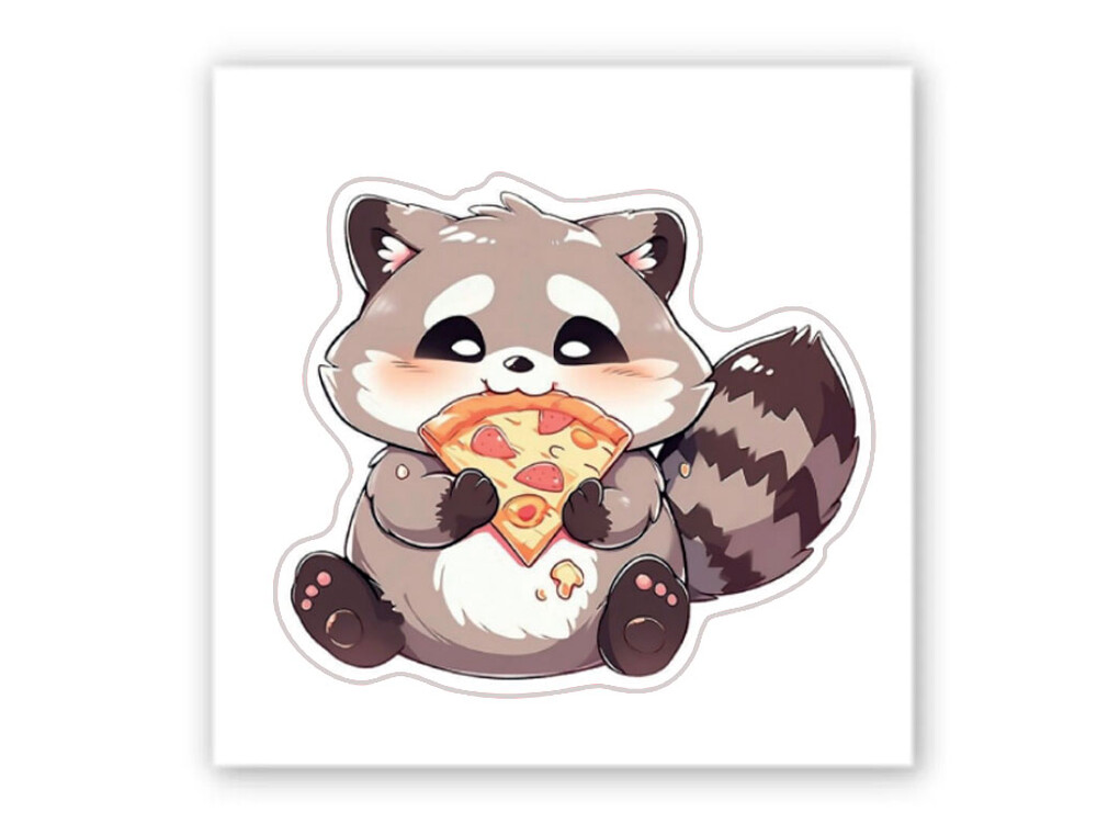 3D стикер Stix Енот и пицца