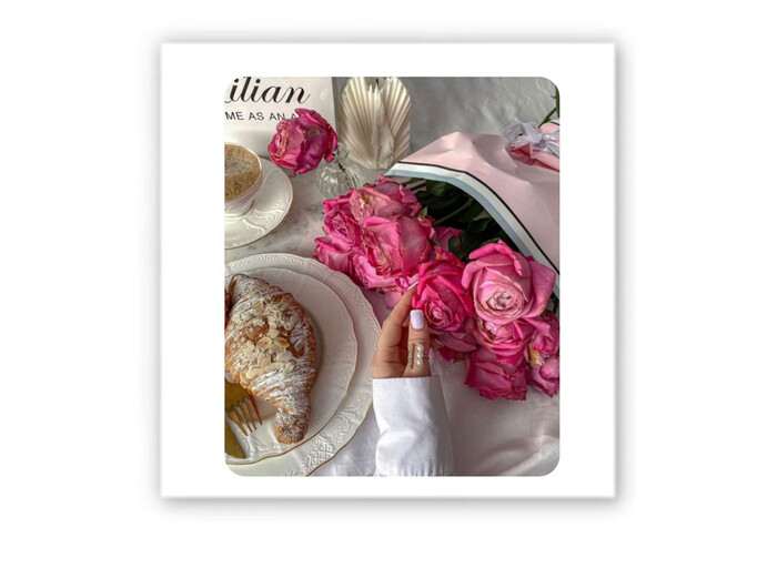 3D стикер Stix круассан и розы