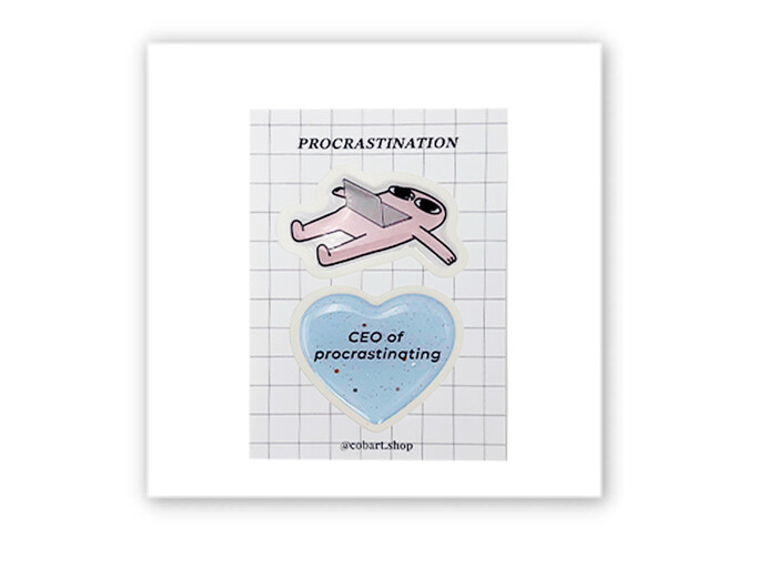 Набір 3D стікерів міні Procrastination