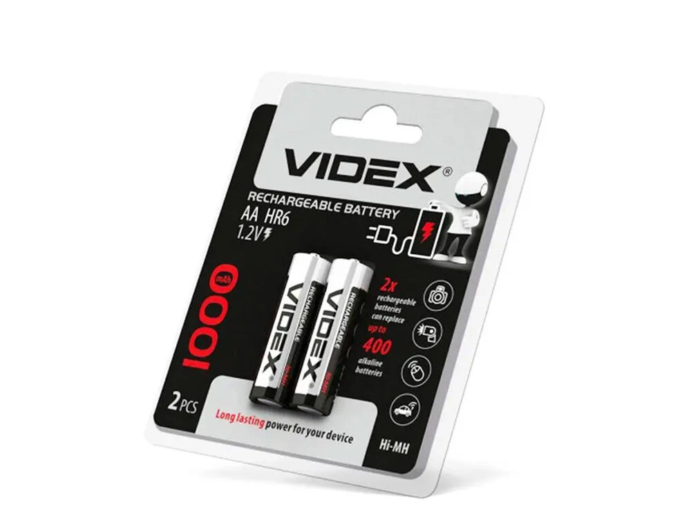 Акумуляторні батарейки VIDEX R6 1000mAh 2 pcs
