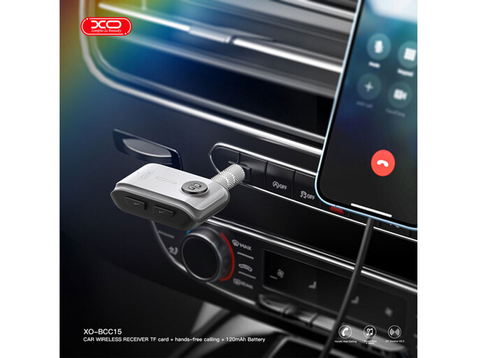 Адаптер AUX XO BCC15 BT/TF приемник серый
