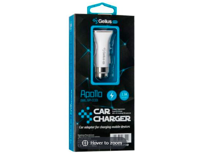 АЗП Gel Pro Apollo GP-CC01 2USB 3.1A+ кабель Type-C black