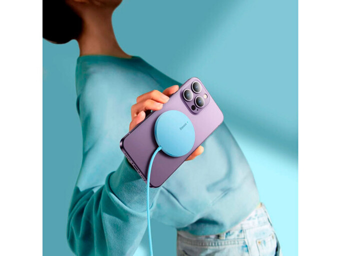 Wireless Charger Baseus Simple Mini3 15W Type-C blue