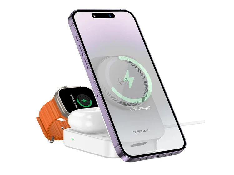 Wireless Charger Borofone BQ38 3in1 15W white