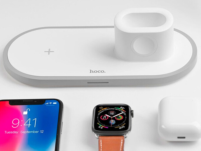 Wireless Charger Hoco CW21 3in1 white